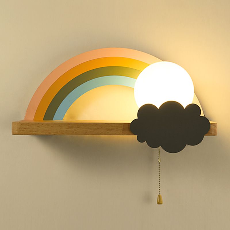 1-Licht-Glaswandbeleuchtung Kinderstil Ballform Wandmontage Leuchte in Weiß