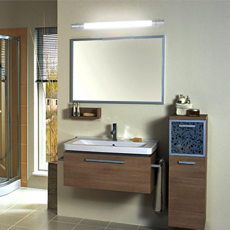 MODERNO SPROGNO SILVER SPECCHIO LUCE LED VAITY LEDITÀ LA VANITÀ con tonalità di plastica per il bagno