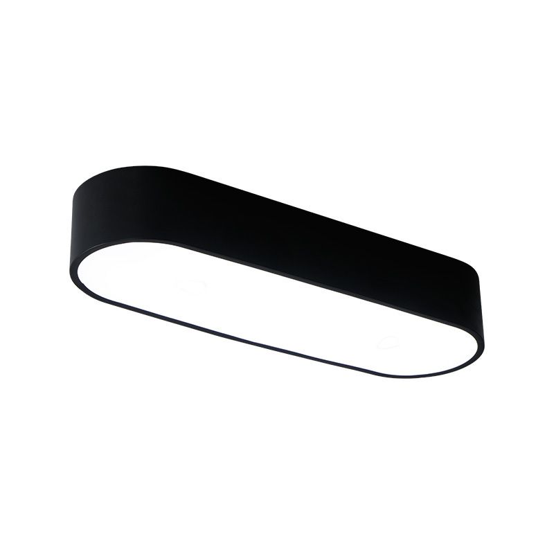 Lámpara de techo empotrada con caja de borde liso, LED de metal moderno, 23,5 "/ 35,5" de ancho, luz de techo empotrada blanca/negra para dormitorio en luz blanca/cálida
