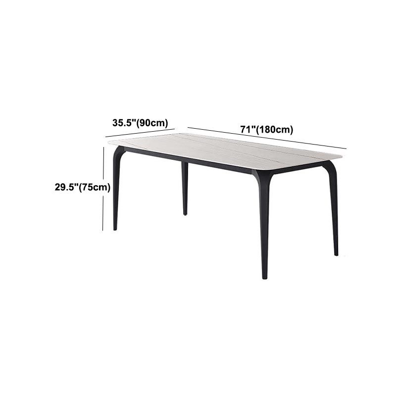 Stone Top Dining Table Modern Rectangle Dining Table with 4 Legs