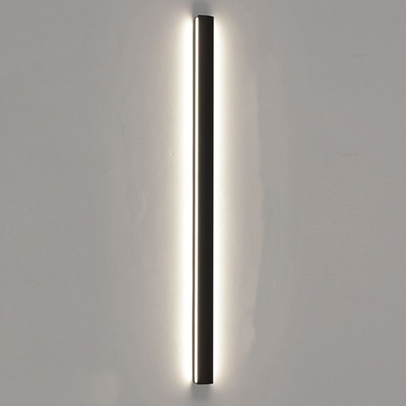 Luz de luz lineal de estilo contemporáneo de estilo lineal de metal 1 luces de pared de luz en negro