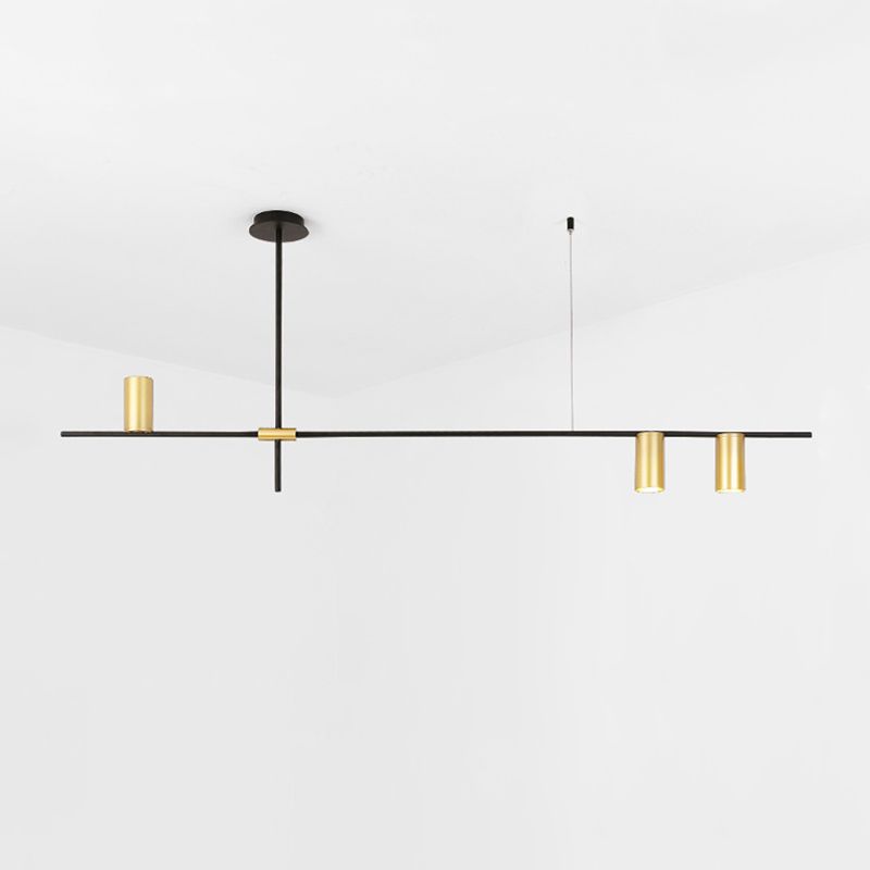 Accesorios de iluminación de la isla de cilindro modernos Luz de metal de lámparas de metal