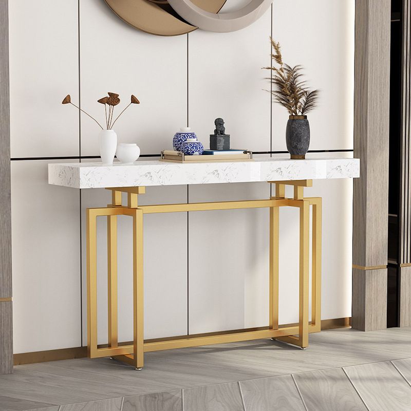 31.5" High Sofa Console Table with Marble Top Console for Hall