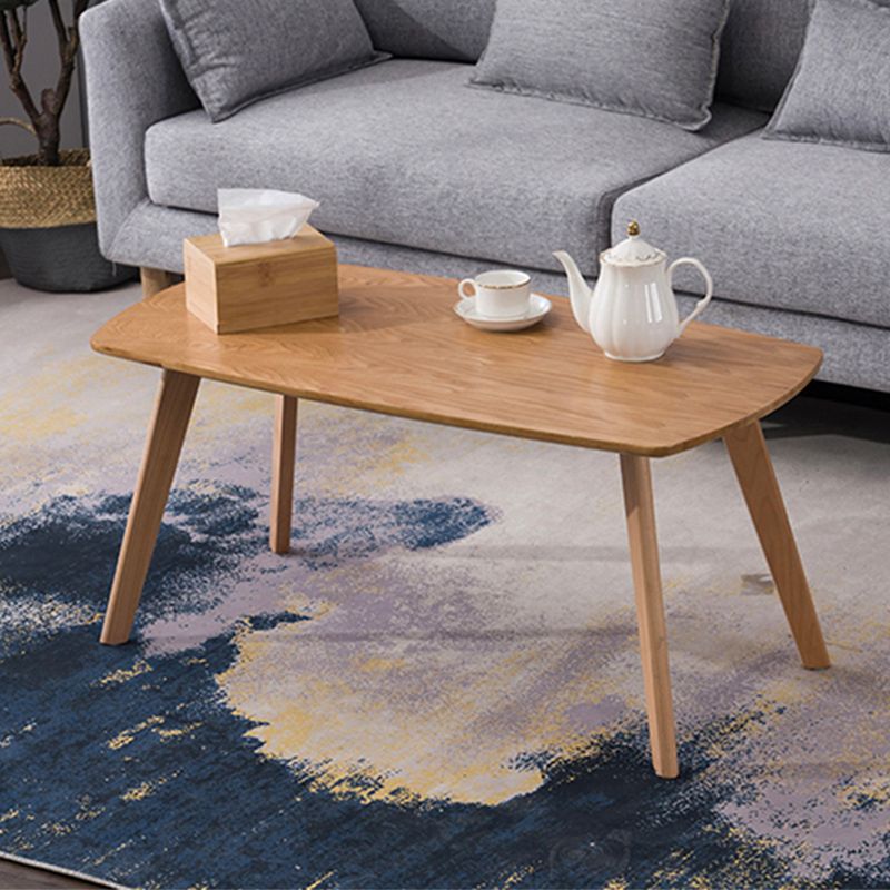 Modern Style 4-Leg Base Solid Color Round/square Wooden Coffee Table For Apartment