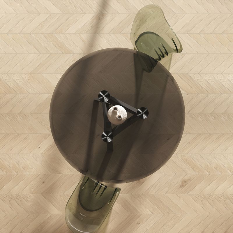 1/2/3 Piece Round Shape Tempered Glass Dining Room Furniture Set