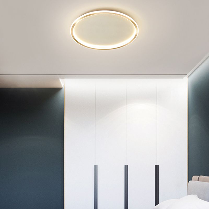 Iluminación integrada de una sola luz moderna con techo circular metálico
