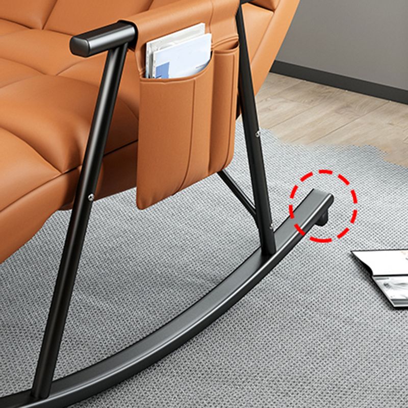 Contemporary Rocking Chair Cotton Upholstered Tufted Wing Chair Back Indoor Rocking Chair