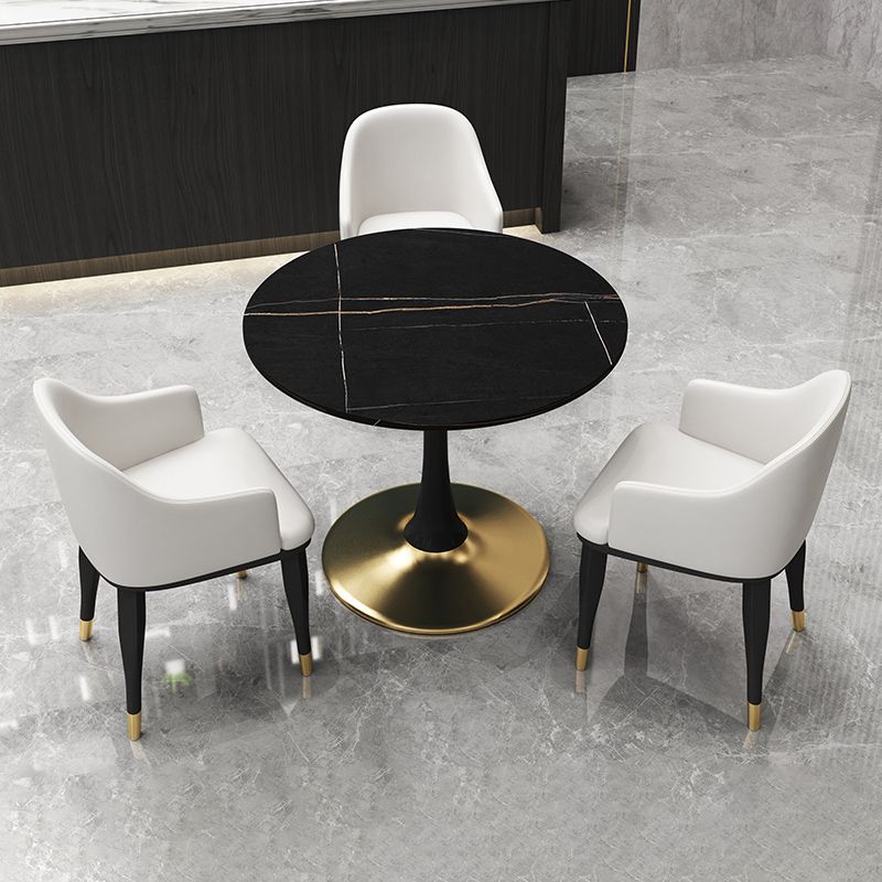 Tavolo da pranzo contemporaneo da 31,5 pollici tavolo rotondo per cucina e sala da pranzo