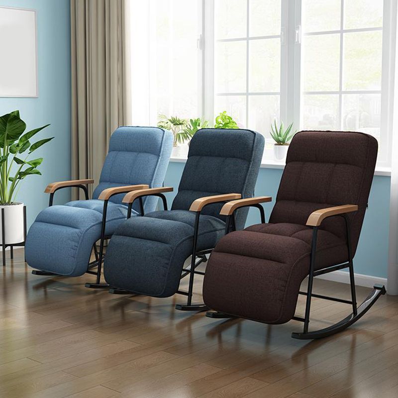 Modern Style Rocking Chair Metal Frame Spindle Rocker Chair with Cushion