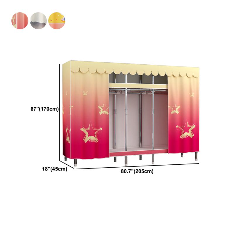 Modern Style Wardrobe Metal 1-Door Wardrobe Closet for Bedroom
