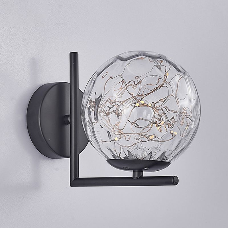 1 licht wit glazen wand gemonteerd verlichtingsarmatuur moderne bol wandverlichting ideeën voor slaapkamer