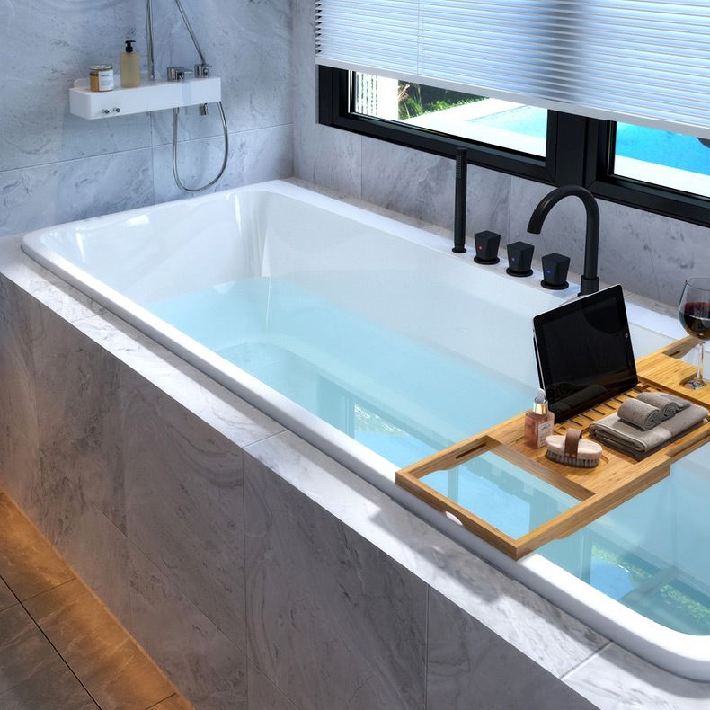 Modern Rectangular Drop-in Bathtub Acrylic White Bath Tub for Home