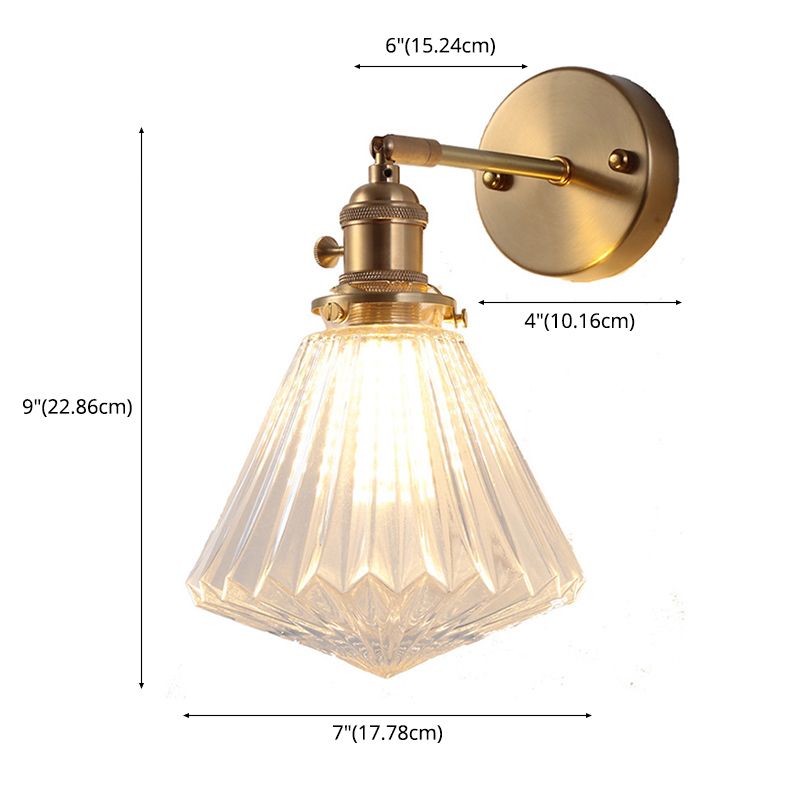 1-Licht geometrische Wandleuchten moderne einfache Style-Glas-Wandbeleuchtung in Gold