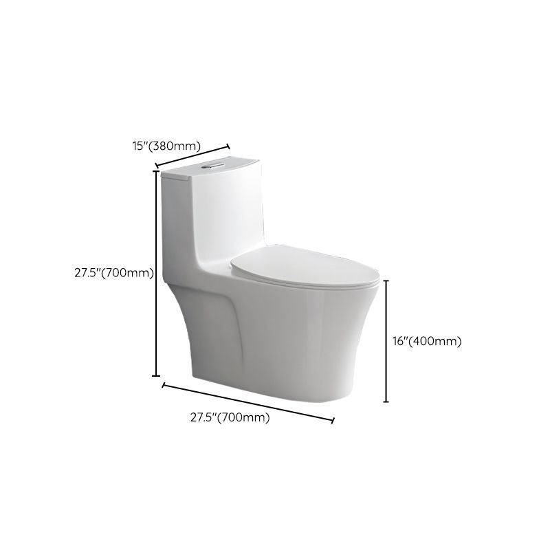 Contemporary Siphon Jet Toilet Bowl White Ceramic All-In-One Toilet