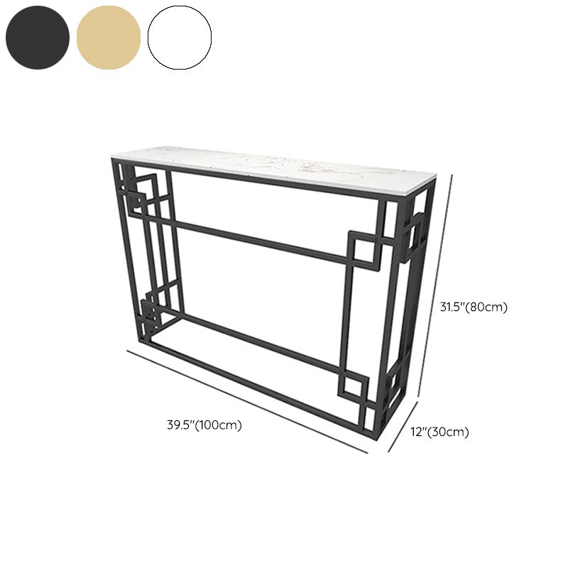 Modern Sofa Console Table Antique Finish Console Accent Table in Marble