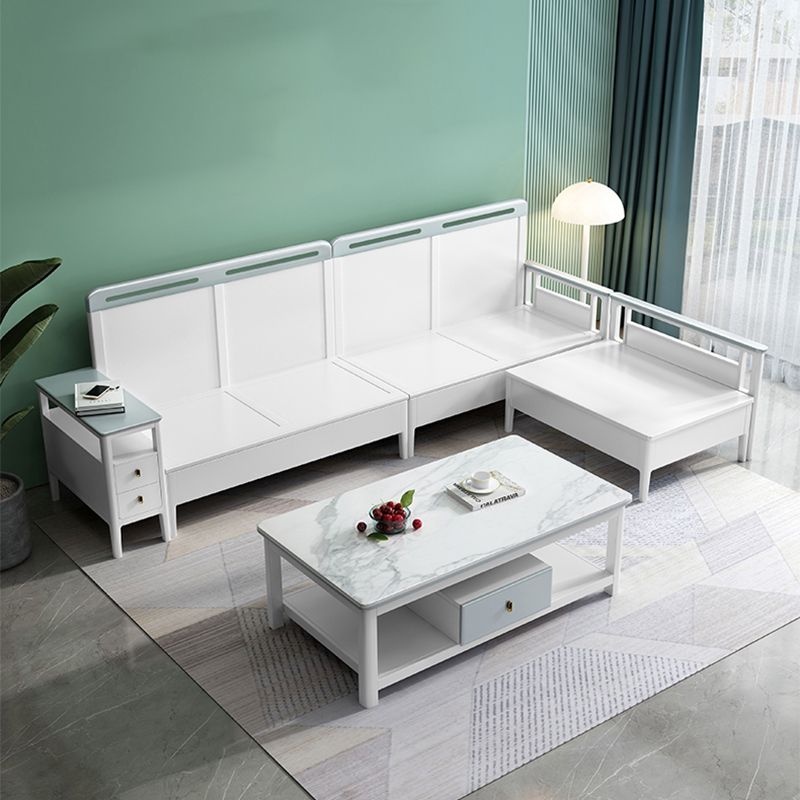 40"H Contemporary Sectional Sofa Fabric Sectional with Bostol Pillows