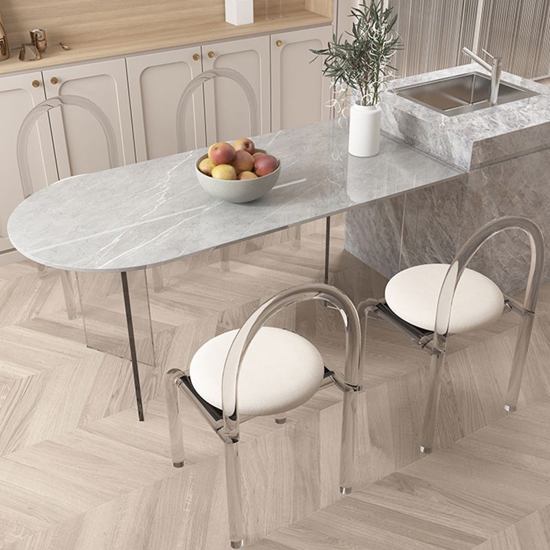 Modern Irregular Shape Table Sintered Stone Table with Double Pedestal