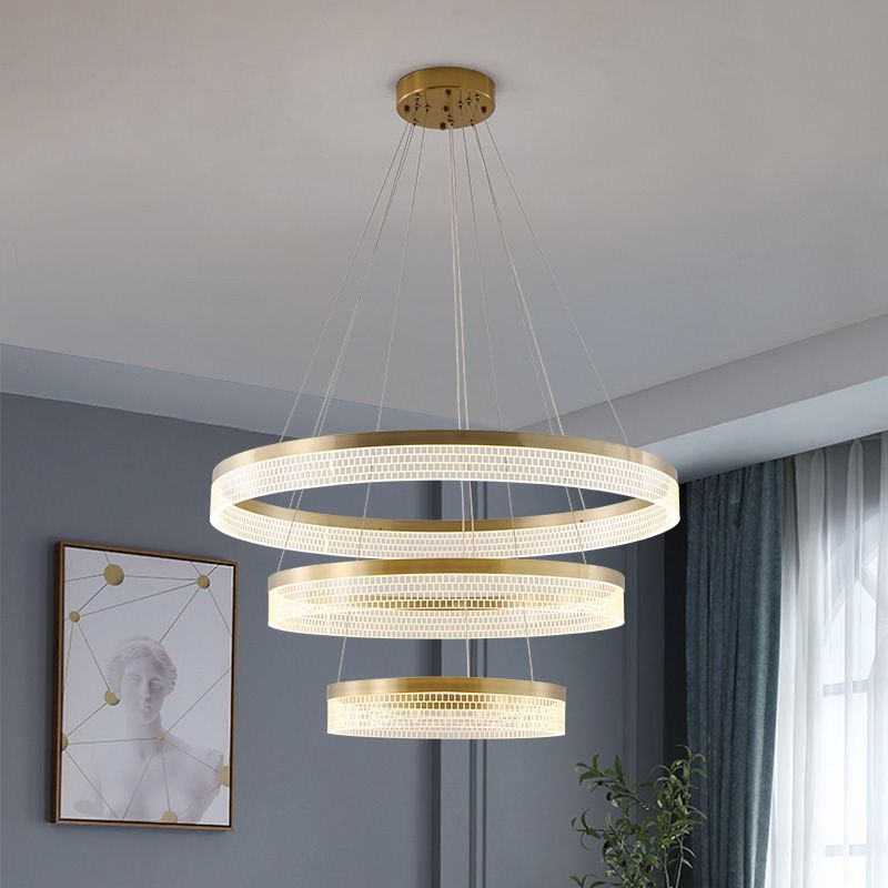 Lumières de lustre en cercle contemporain