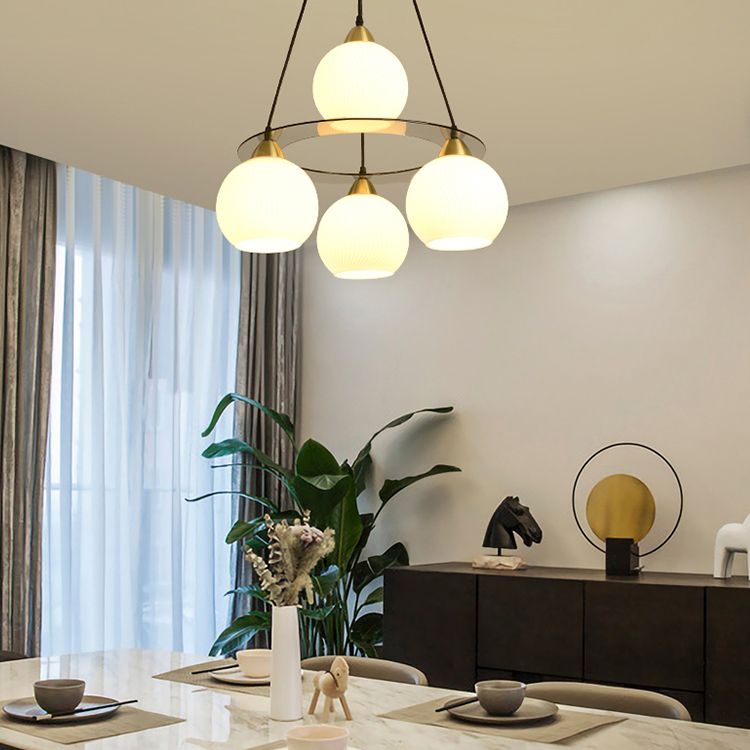 4 luci lampadario moderno luci di sospensione nera per camera da pranzo camera da letto