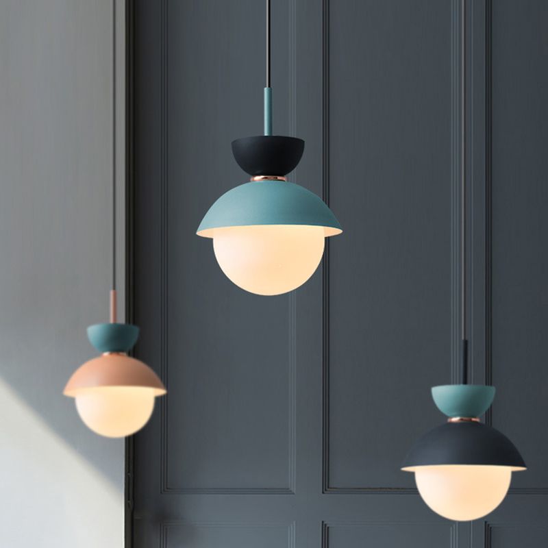 1 Light Dome Posting Iluminación de estilo nórdico de accesorios de iluminación colgante de hierro para restaurante