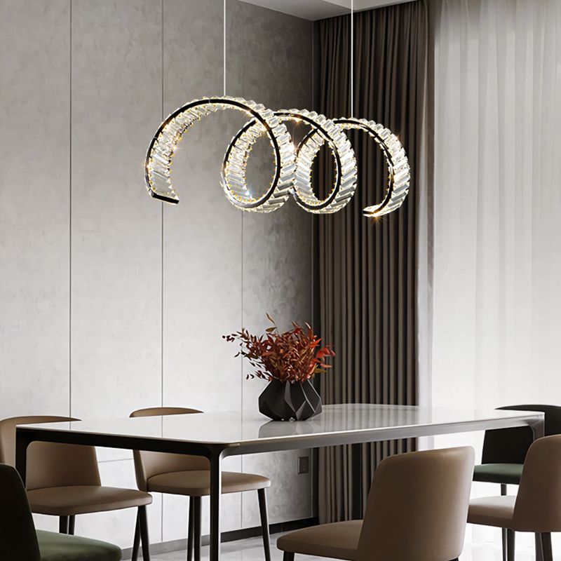 Modernism Single Black/Golden Kitchen Island Lighting LED Ceiling Light