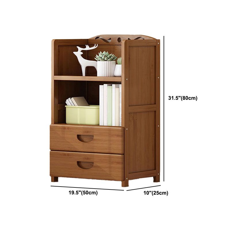 Contemporary Floor Closed Back Bookshelf Bamboo Home Shelf Bookcase