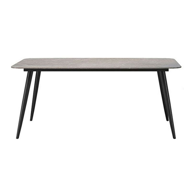 Modern Rectangle Dining Table Grey Sintered Stone Dinner Table for Dining Room