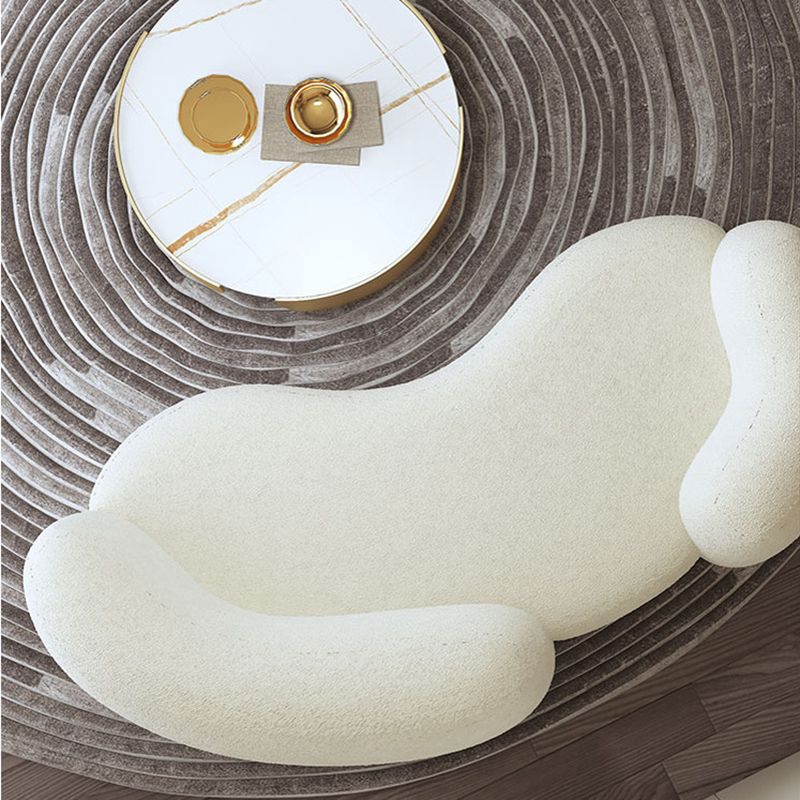 Contemporary Curved Sofa in Beige for Apartment 28.35" High Sofa
