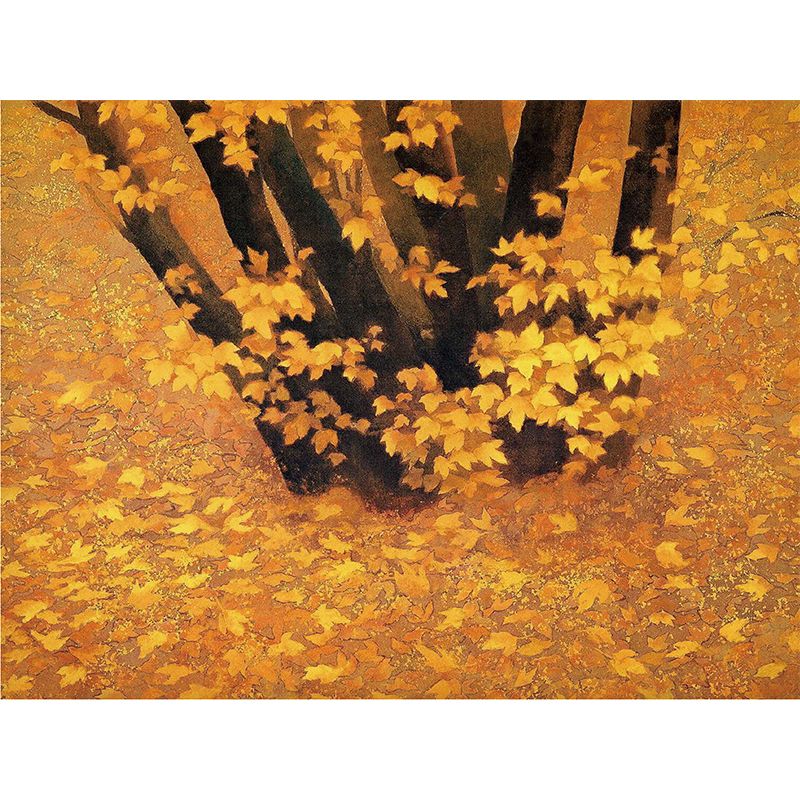 Whole Maple Leaves Wall Mural Moisture Resistant Modern Dining Room Wall Covering