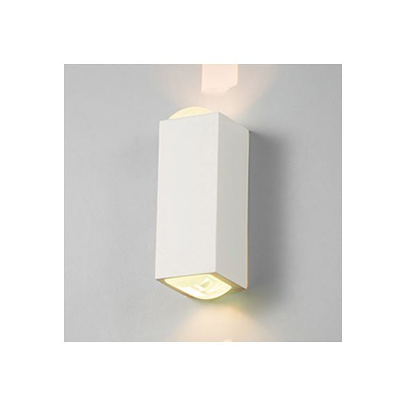 Aluminum Rectangle Wall Mounted Light Contemporary 2-Light White Wall Sconce for Bedroom, Warm/White Light