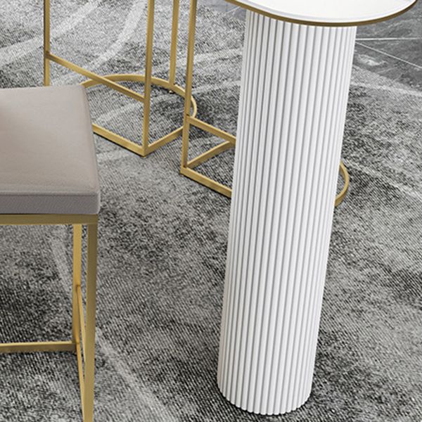 Traditional Luxury Bar Table Stone Irregular Shape Bar Table with Double Pedestal