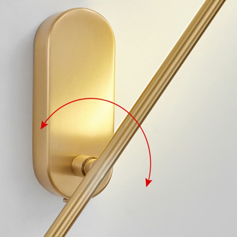 Moderne, prägnante Innenleitwandlampe Kupfer linearer Wandleuchten mit Acrylschatten