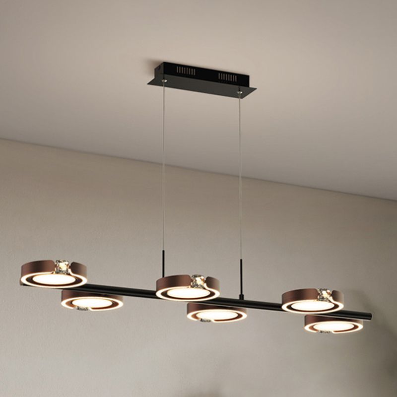 Nordic Metal Island Light 6 Lights Island Colgante con cristal para el comedor