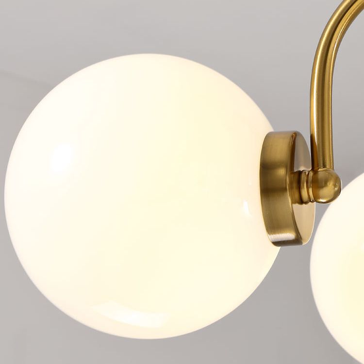 Vintage Simplicity Round Ceiling Chandelier Milk Glass Hanging Light for Living Room