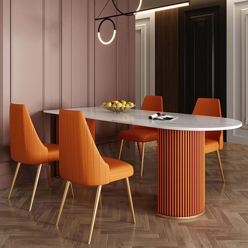 Tavolo da pranzo a forma libera contemporanea in metallo per sala da pranzo