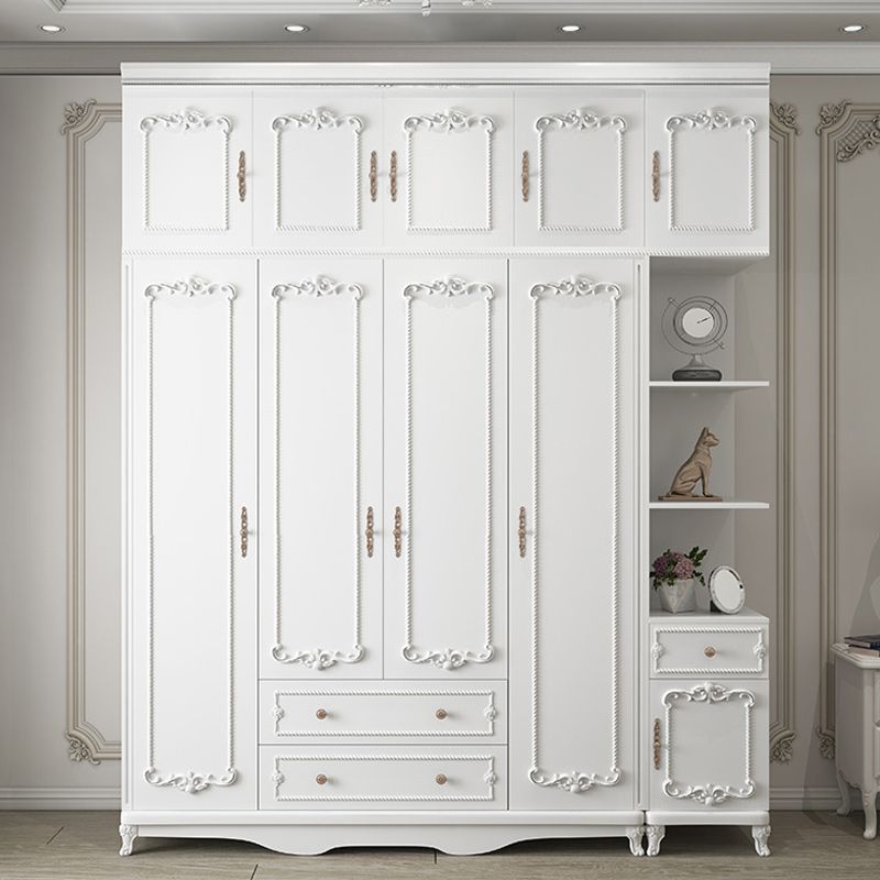 Bedroom Hinged Door Storage Cabinet Manufactured Wood French Country Cabinet with Drawers