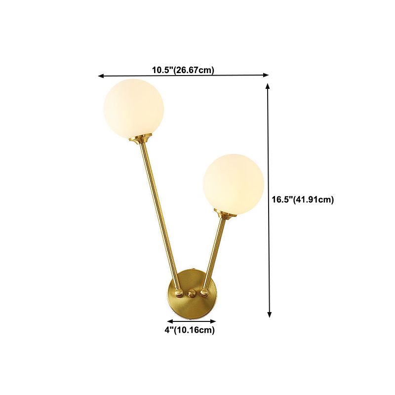 Glass Ball Shade Vanity Lighting Minimalist Wall Light Sconce for Bathroom