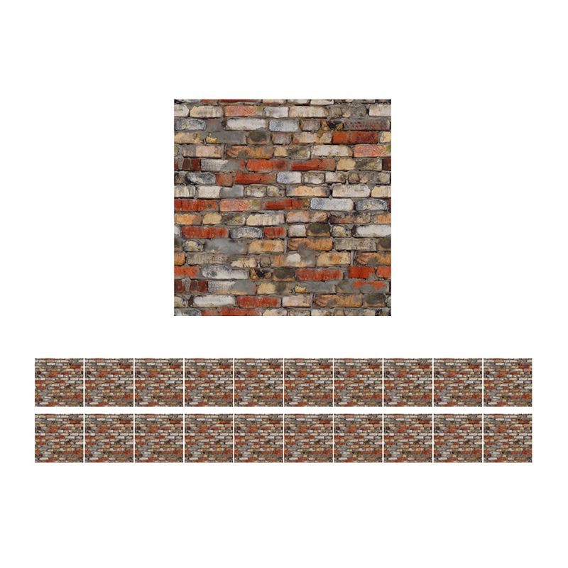 Red Brown Distressed Brick Wallpapers Stick On Rustic Dining Room Wall Decor (20 Pcs)