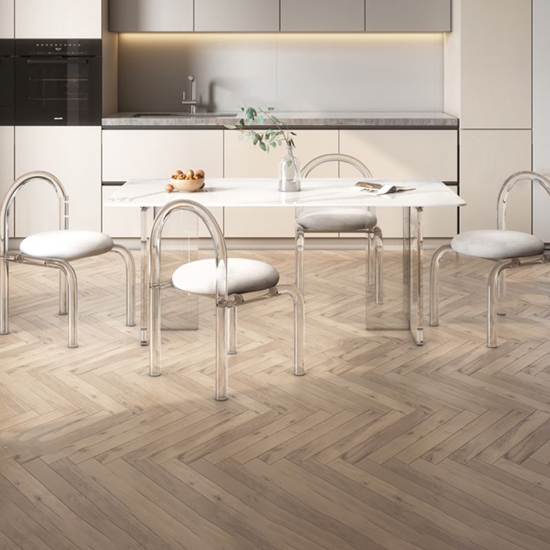 Modern Style 1/2/5/7 Pieces Dining Chairs Set Stone Rectangle Furniture in White