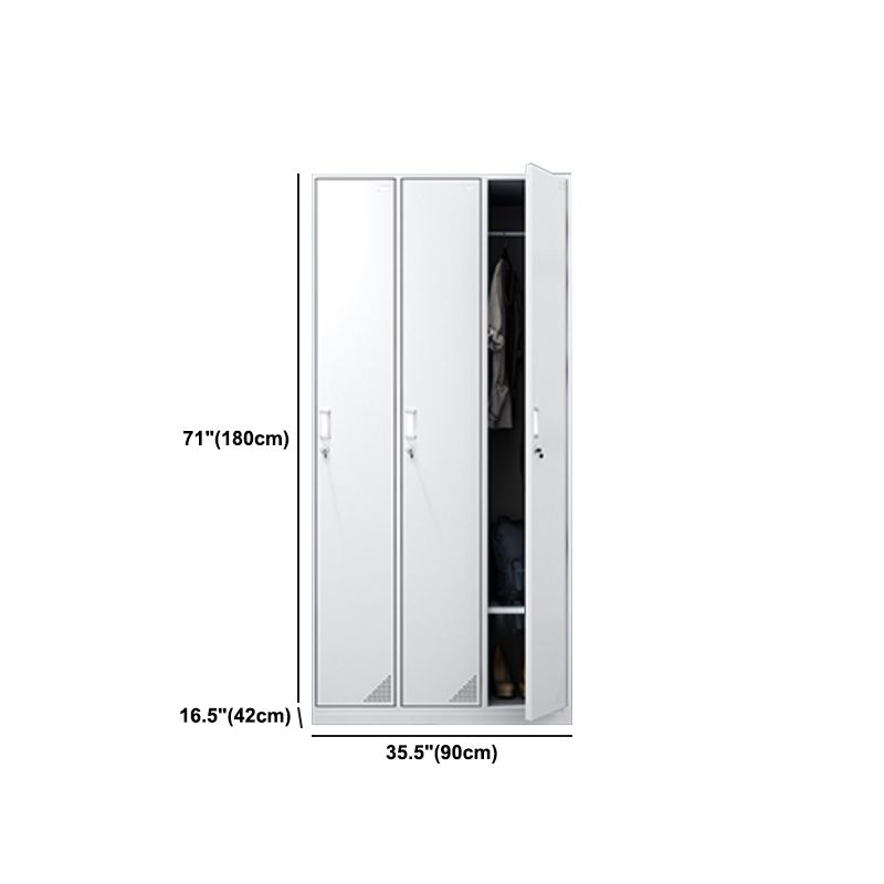 Metal Modern White Wardrobe for Home Matte Finish Cabinet with Hinged Door