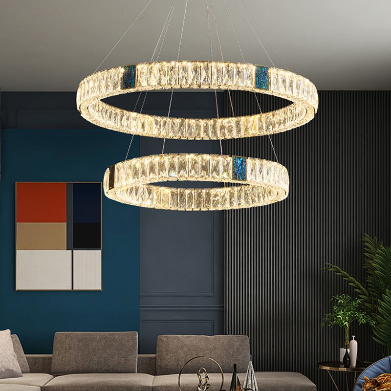 Moderne ronde kroonluchter verlichtingsarmaturen Multi-tier hangende hangende lampen