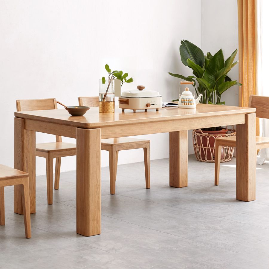 1/4/5 Pcs Modern Style Rectangle Solid Wood Standard Height Dining Furniture Set