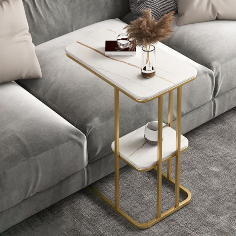 Rectangular C Side End Table Minimalist Slate Side End Table