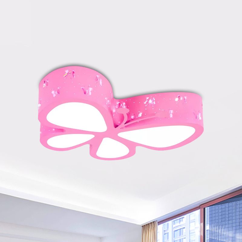Pink / Blue / Orange Butterfly Massimale Fixture Kids LED Acrilico Montaggio Montaggio Illuminazione, Caldo / White Light