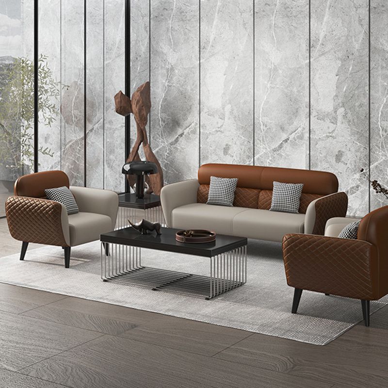 31.49" D x 33.46" H Flared Arm Sofa Faux Leather Sofa for Living Room