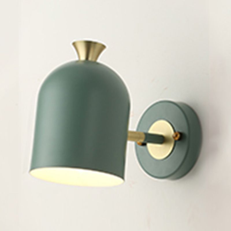 1-Light Modern Macaron Style Wall Sconce Metal Wall Lighting for Bedroom