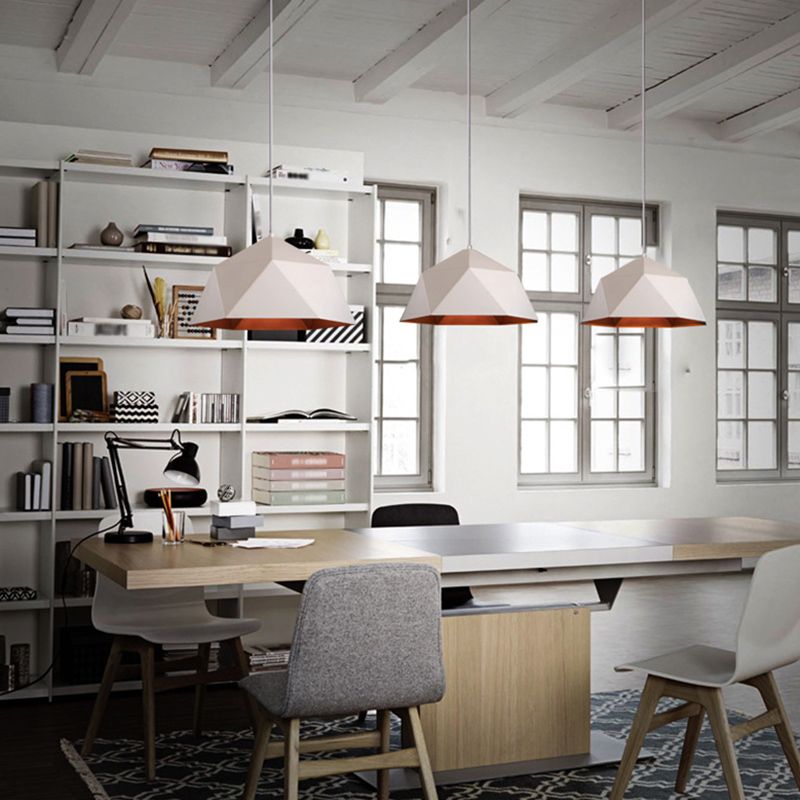 Hexagonal Shade Down Lighting Pendant Simplicity Style Metal Pendant Lighting Fixture