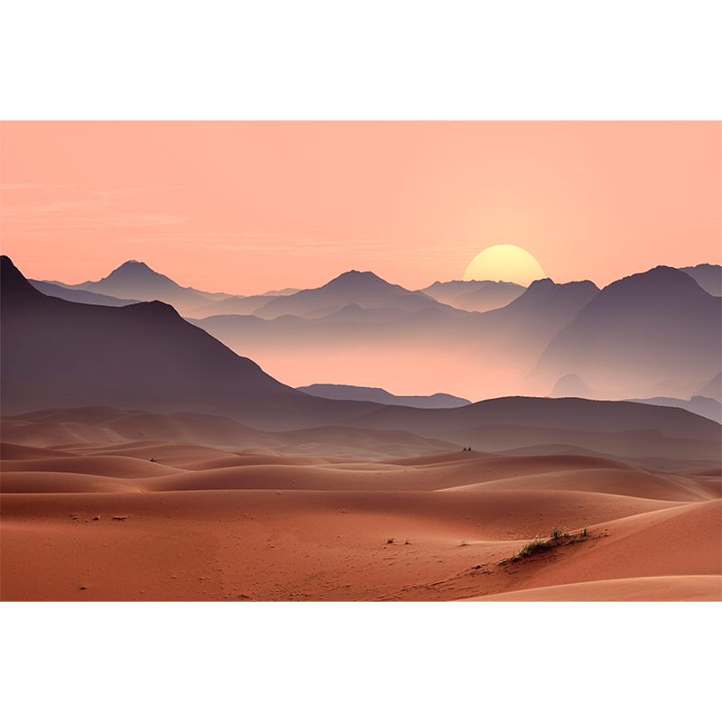 Modern Desert Landscapes Mural Mildew Resistant Wallpaper for Reading Room