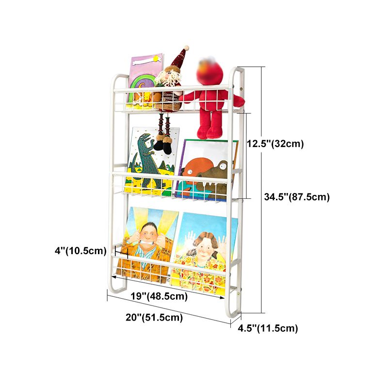 Modern Style Bookshelf Wall Mounted Metal Bookcase for Kid Room