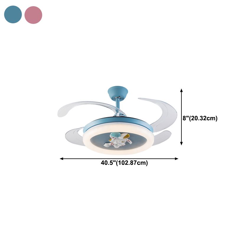 Metal Ceiling Fan Lighting Modern Style 1 Light Ceiling Fan Lamp for Children's Room